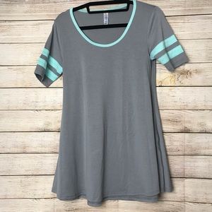 Xxs gray and mint varsity stripe perfect t…